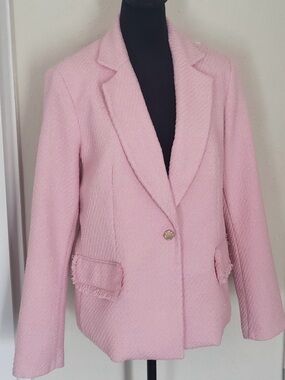 Pink Tweed Blazer Jacket